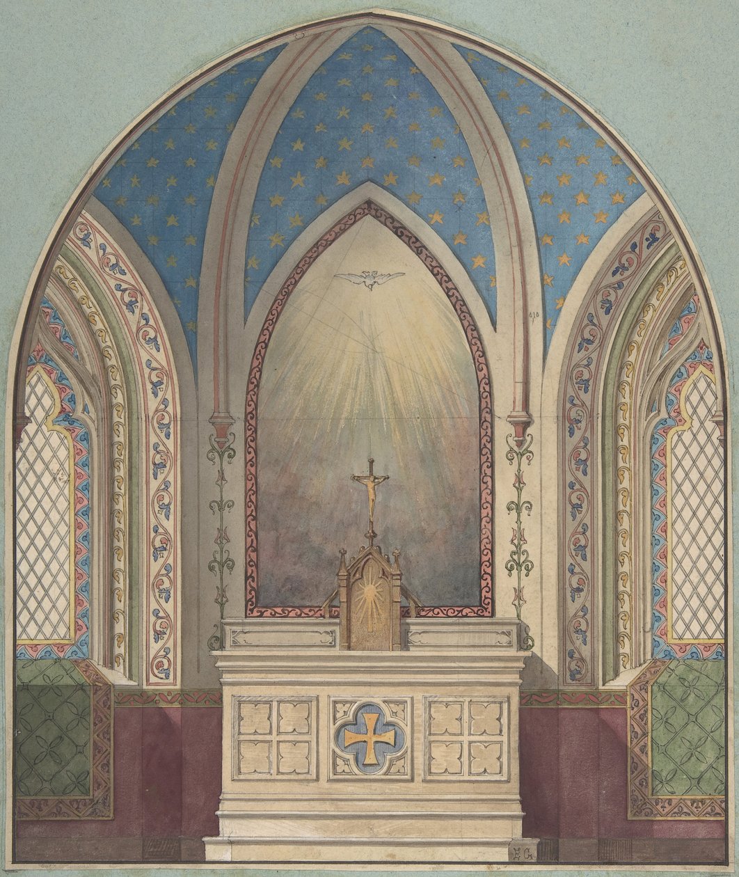 Progetto per Altare, Saint Clotilde da Jules Edmond Charles Lachaise and Eugène Pierre Gourdet