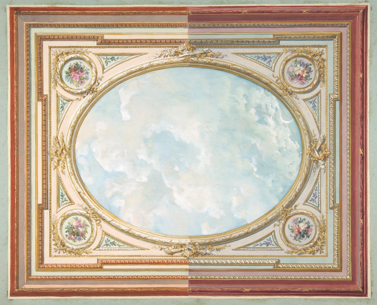 Progetto per un soffitto di cielo trompe l