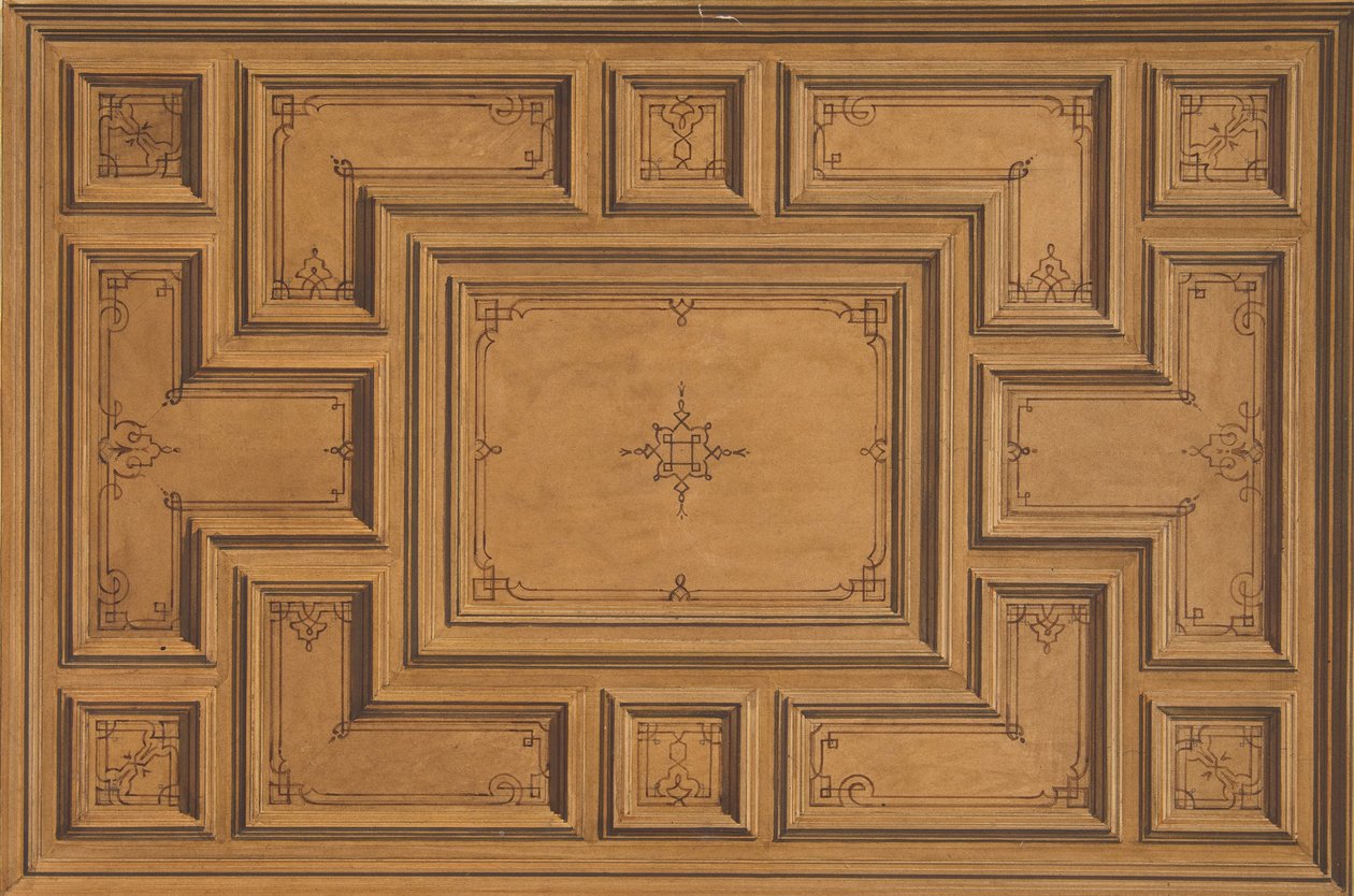 Progetto per un soffitto decorato, 1840-97. Creatori: Jules-Edmond-Charles Lachaise, Eugène-Pierre Gourdet da Jules Edmond Charles Lachaise and Eugène Pierre Gourdet
