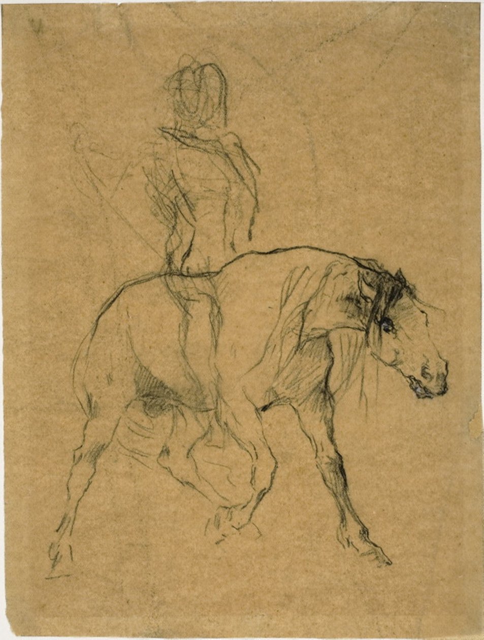 Studio di un cavallo e cavaliere da Jules Elie Delaunay