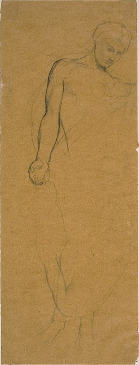 Studio di una figura drappeggiata in piedi da Jules Elie Delaunay