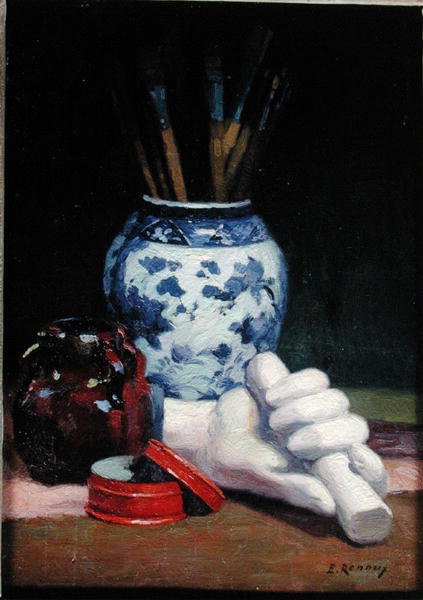 Natura morta con un vaso blu da Jules Ernest Renoux
