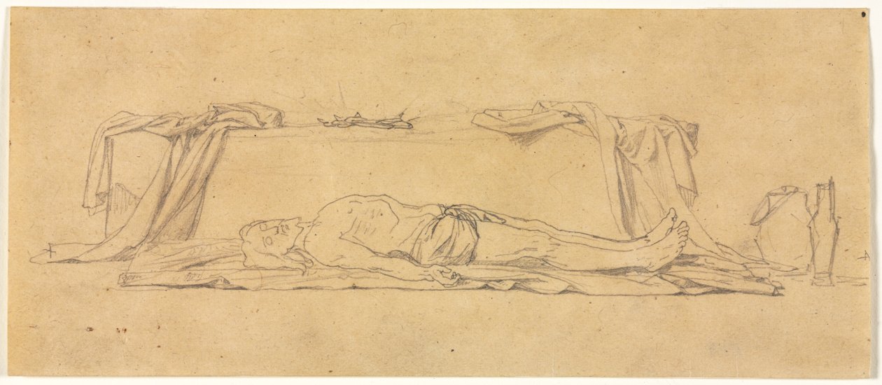 Schizzo del Cristo morto giacente presso il sepolcro da Jules Eugene Lenepveu