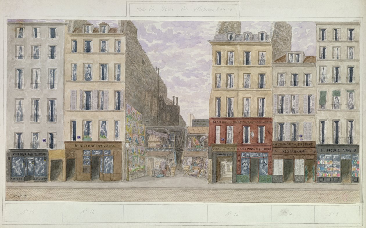 Dal n.8 al n.16 rue du Four, Parigi, Francia, 1893 da Jules Gaildrau