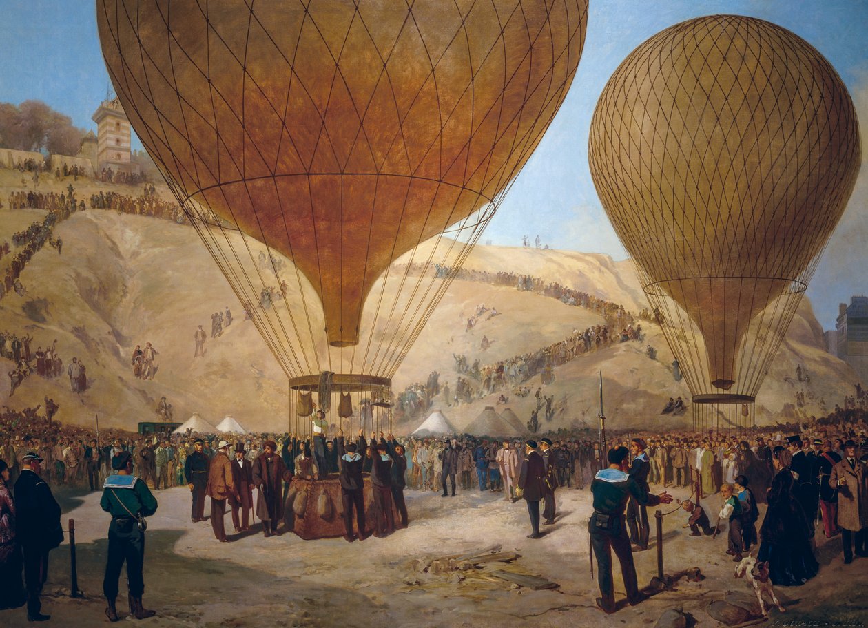 Léon Gambetta parte in mongolfiera Armand-Barbes durante l