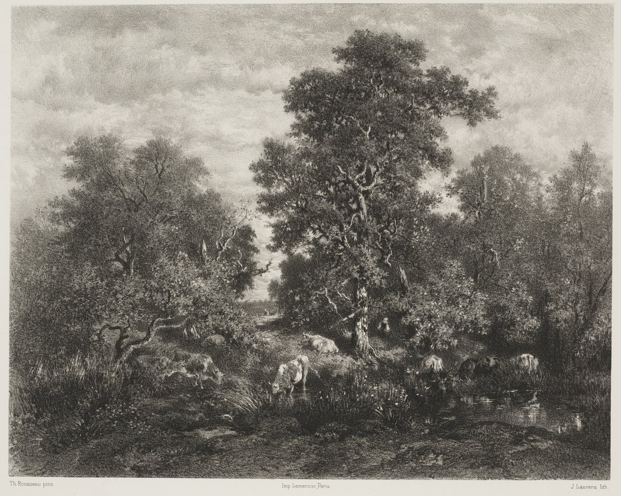 Lo stagno, dopo Théodore Rousseau (1812-67) da Jules Joseph Augustin Laurens