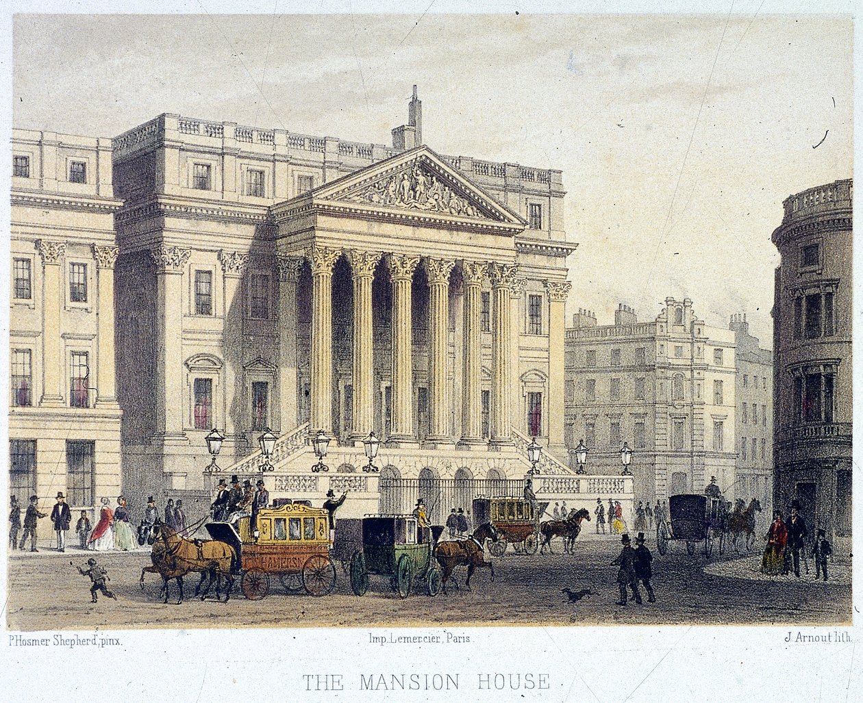 Esterno della Mansion House, Londra da Jules Louis Arnout