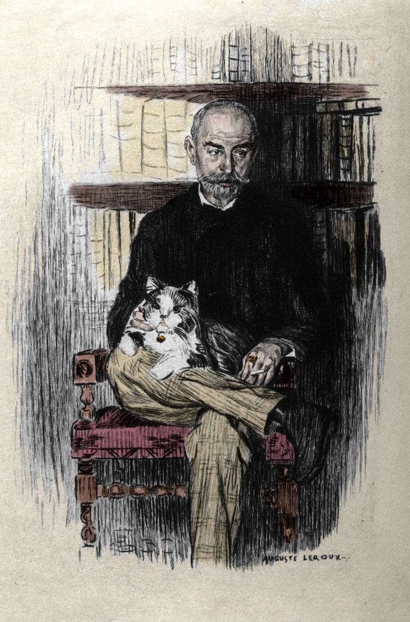 Ritratto di Joris Karl Huysmans (1848-1907), scrittore e critico letterario. Disegno di Auguste Leroux (1871-1954). da Jules Marie Auguste Leroux