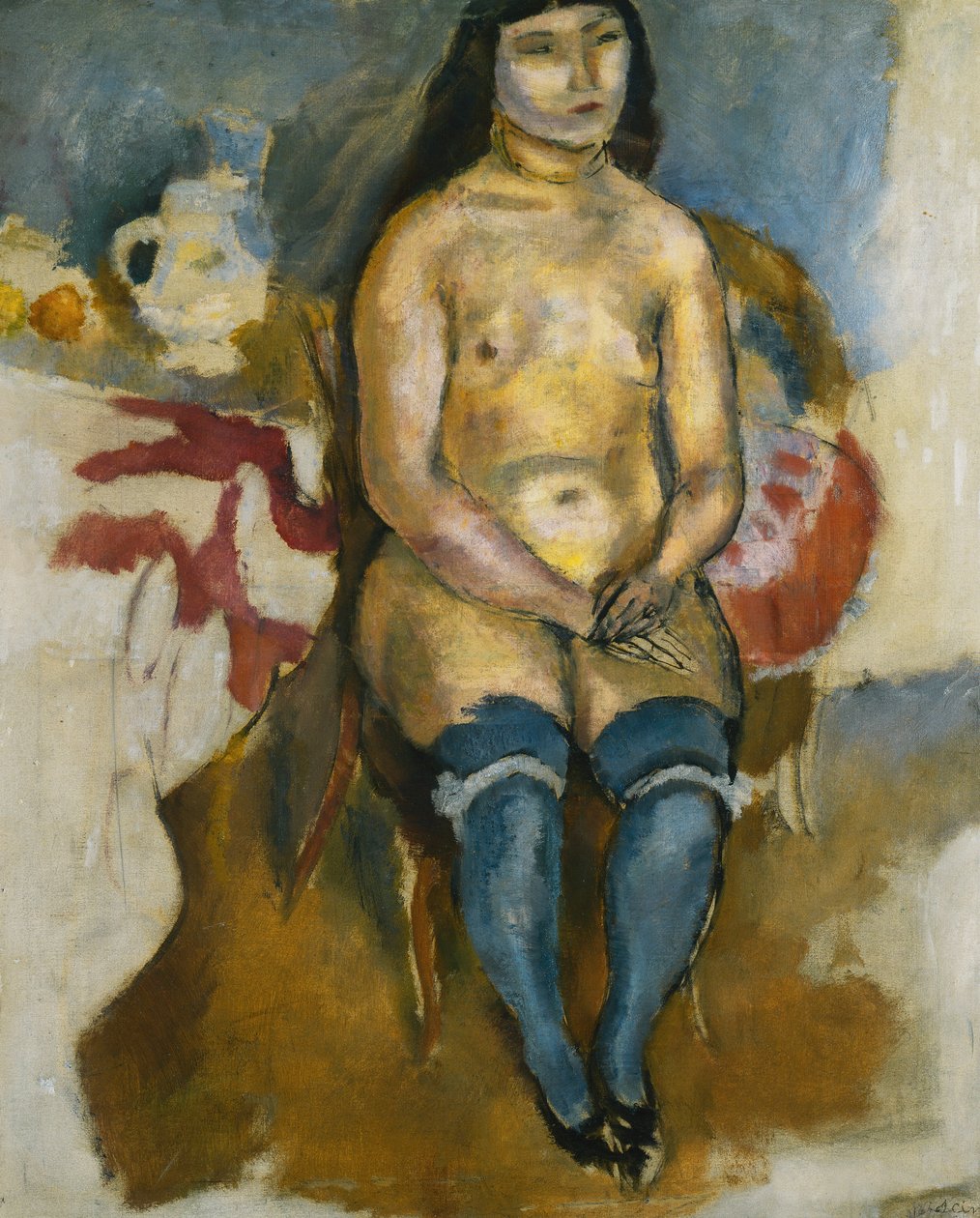 Asiatico con calze blu; Asiatique aux Bas Bleus, 1922 da Jules Pascin