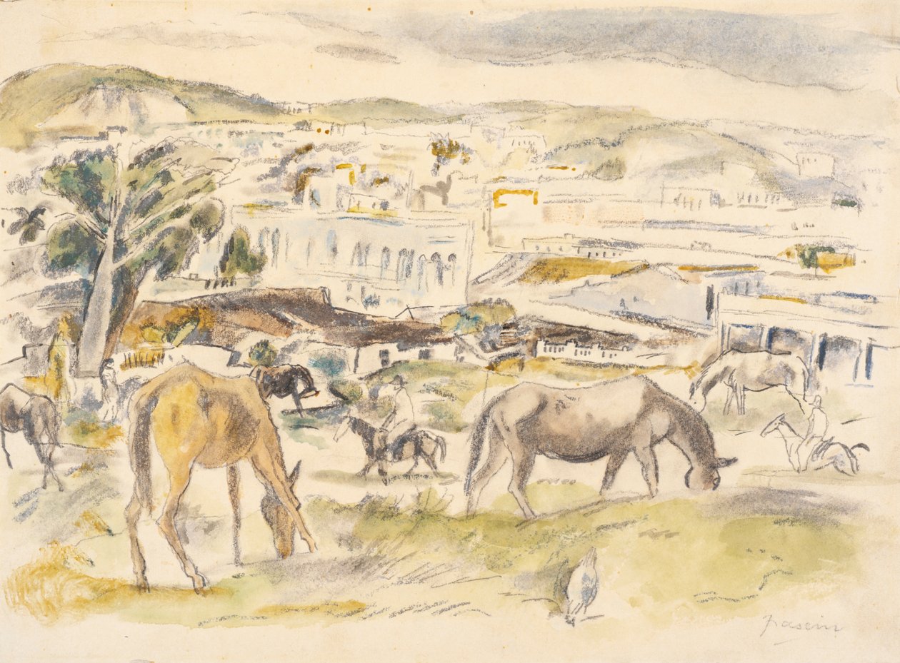 Cavalli nel paesaggio da Jules Pascin