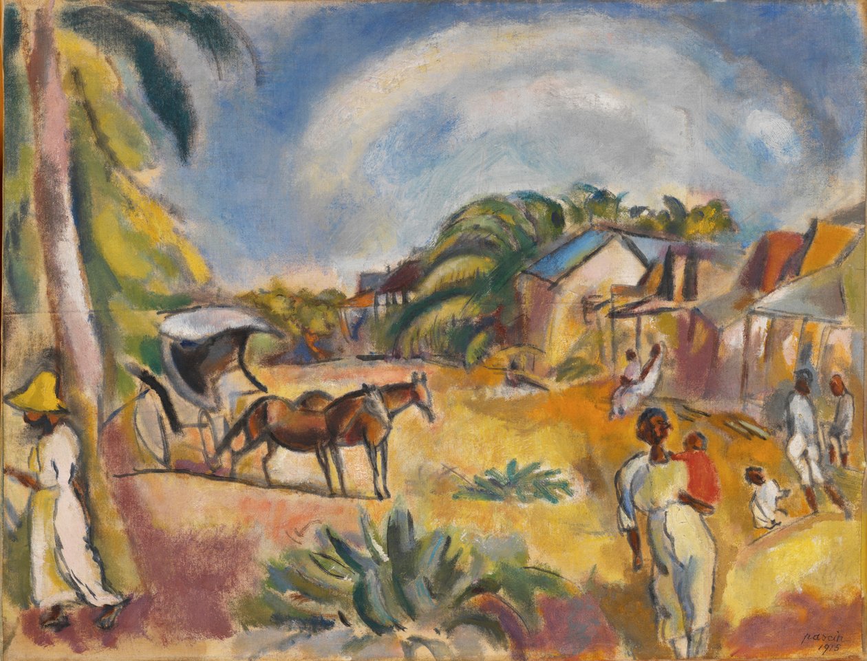 Paesaggio con Figure e Carrozza da Jules Pascin