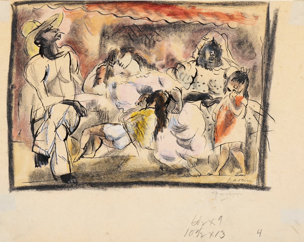 Uomo, due donne, due bambini da Jules Pascin
