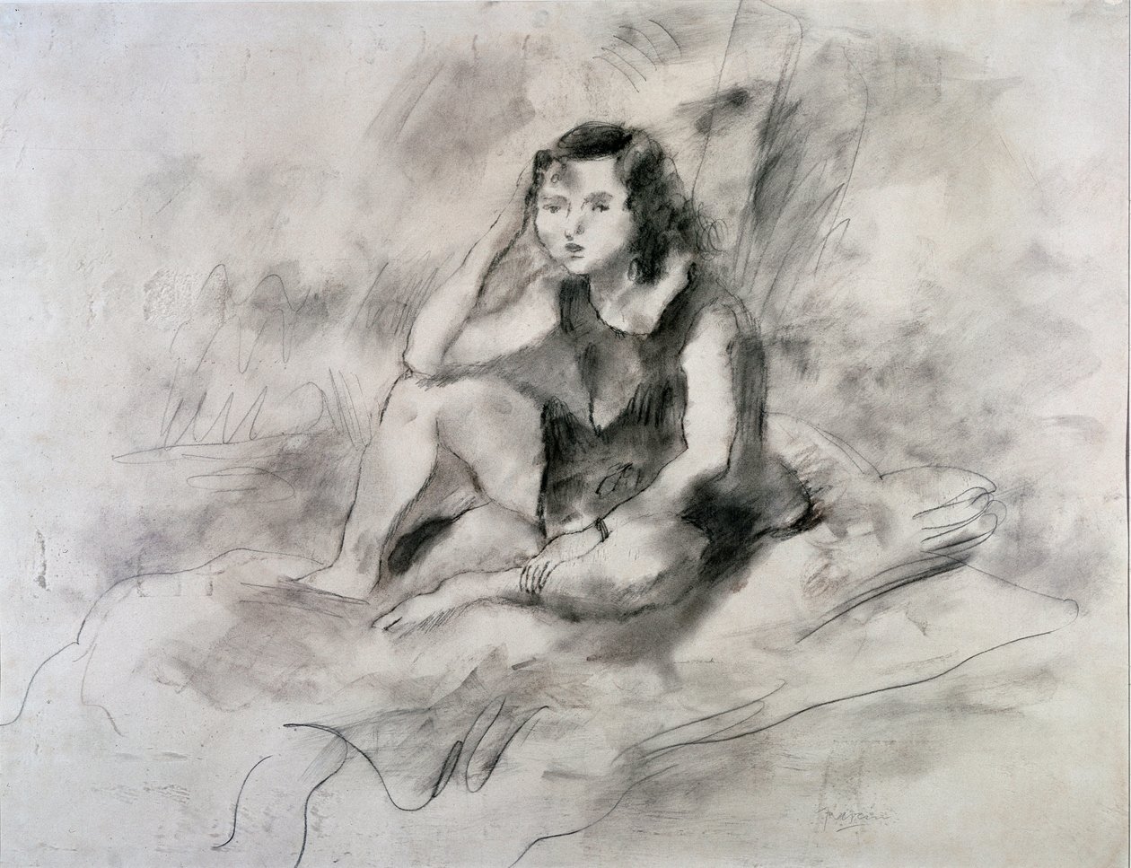 Ragazza seduta da Jules Pascin