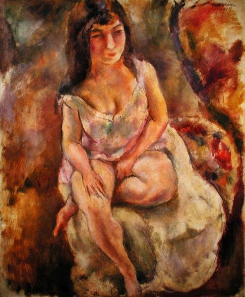 Seminudo seduto da Jules Pascin