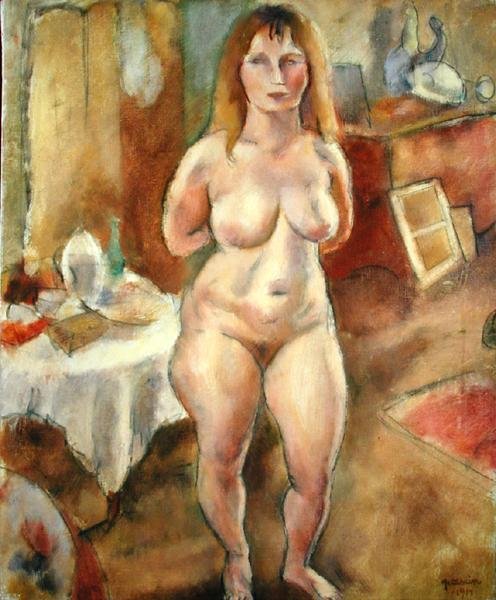 Nudo in piedi nella stanza da Jules Pascin
