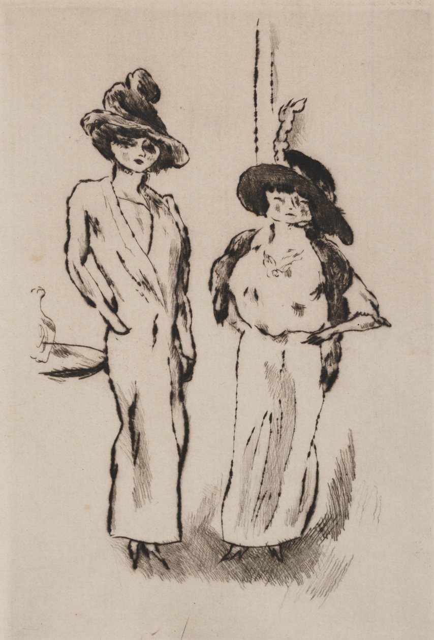 Due donne al ballo, c.1910 da Jules Pascin