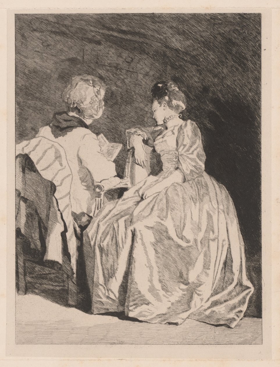 La lettura da Jules de Goncourt, after Jean Honoré Fragonard