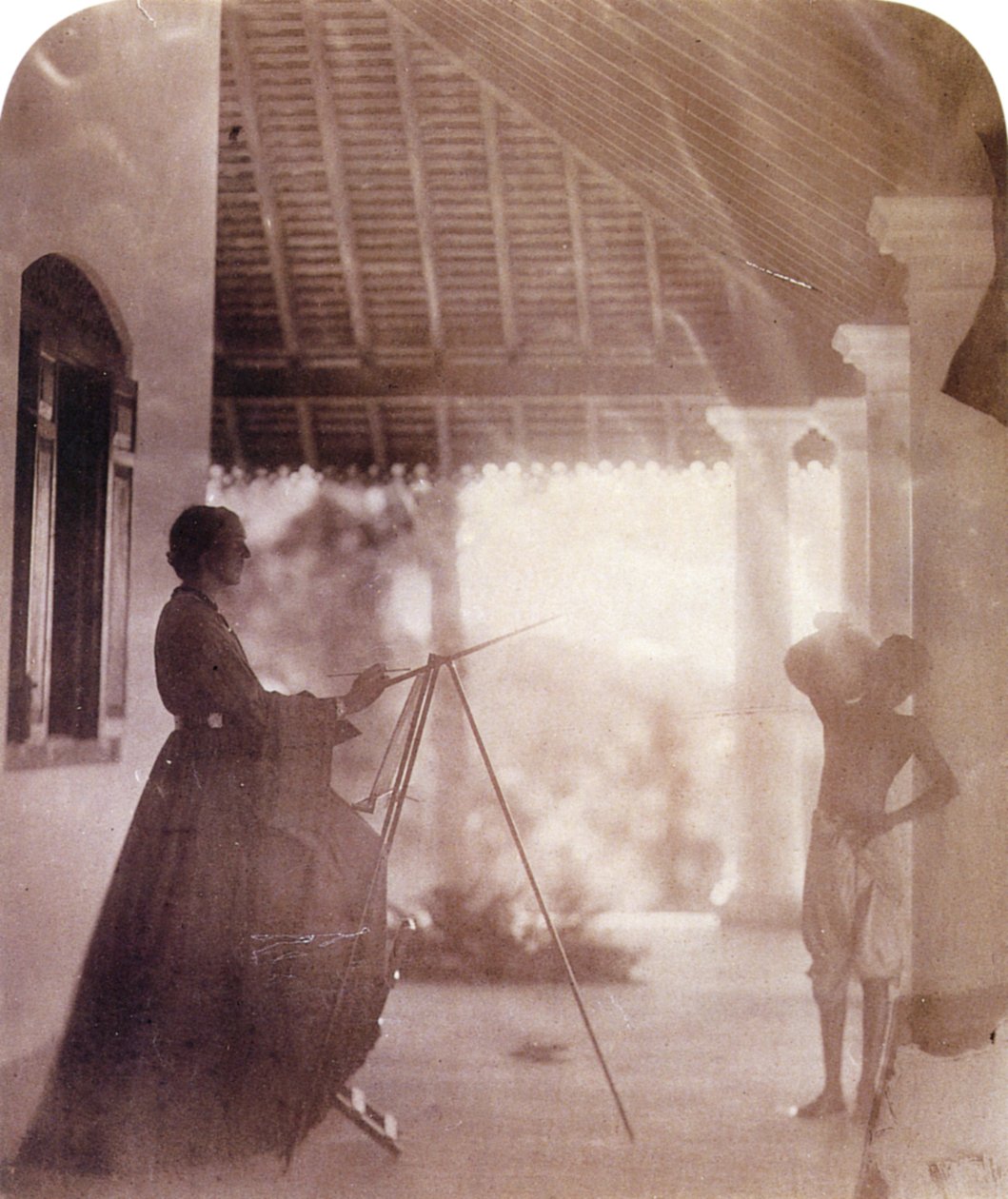 Marianne North nella casa della signora Cameron a Ceylon, di Julia Margaret Cameron da Julia Margaret Cameron