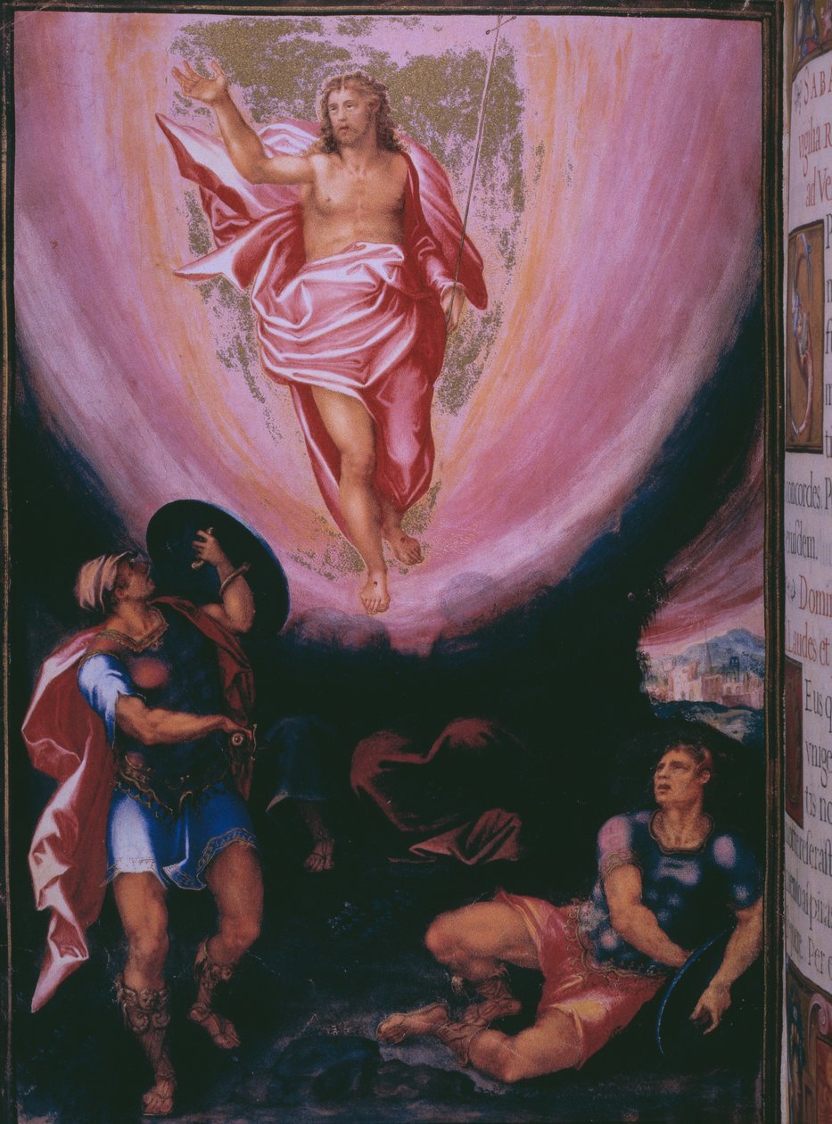 Resurrezione, da un facsimile del Breviario di Re Filippo II di Spagna, 1569 (pergamena) da Julian and Leon, Andres de Fuente del Saz