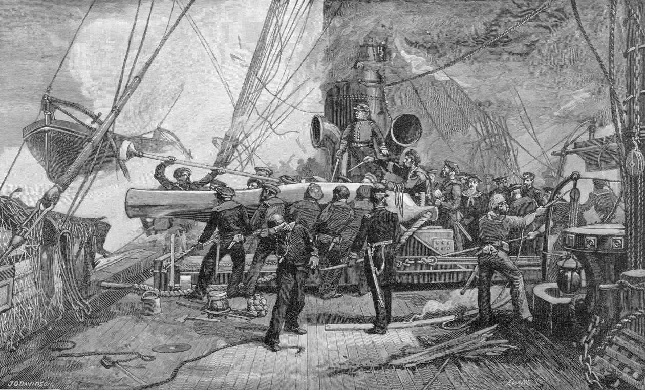 Il cannone anteriore da undici pollici sul 