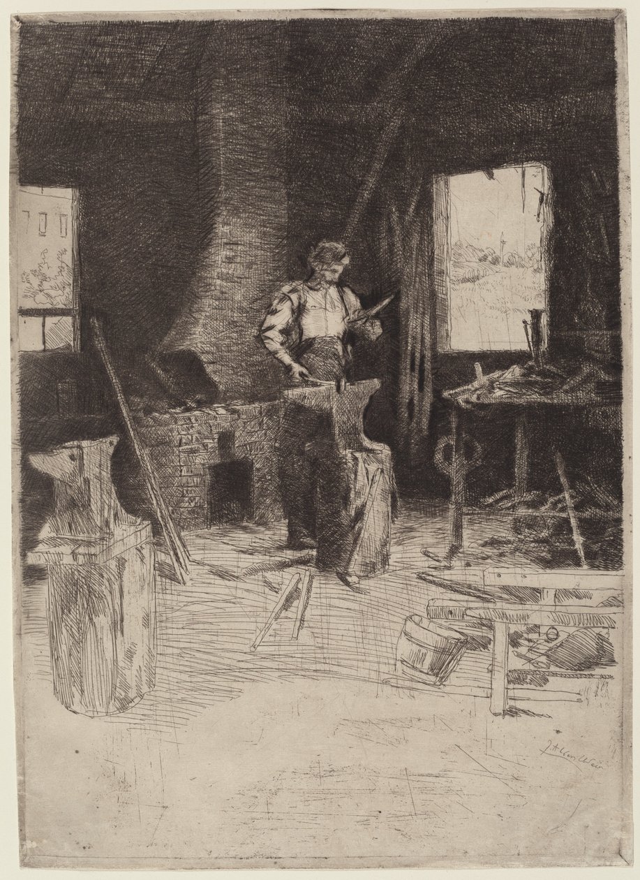 La bottega del fabbro da Julian Alden Weir