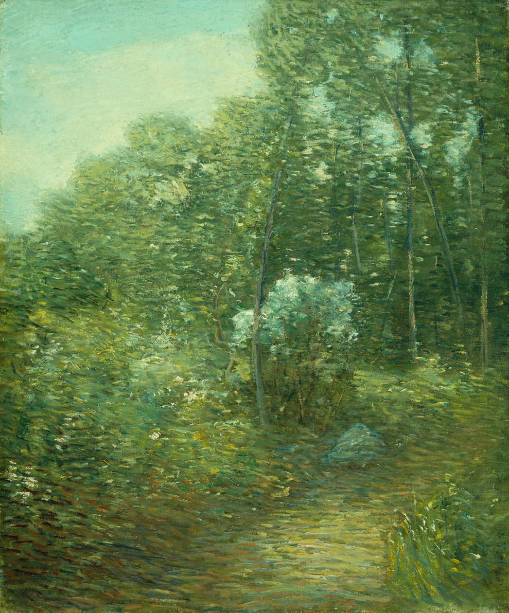 Il vecchio cespuglio di alloro (olio su tela) da Julian Alden Weir