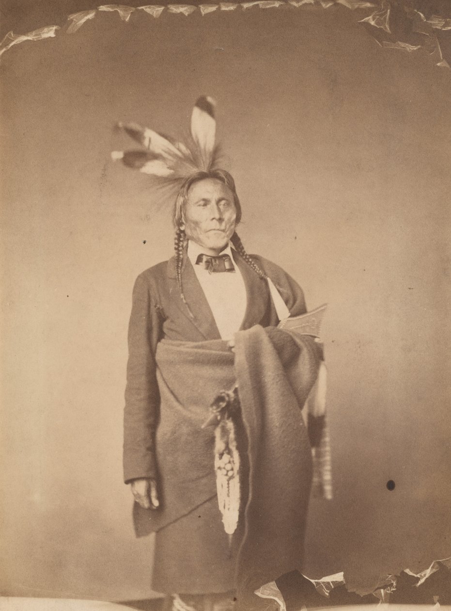 Hin-han-du-ta, Il gufo rosso, un capo dei Mde-wa-kan-ton Sioux, 1858 (foto) da Julian Vannerson