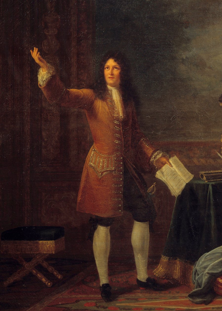 Jean Racine (1639-1699) legge la sua opera davanti al Re di Francia. (dettaglio) da Julie Philipault