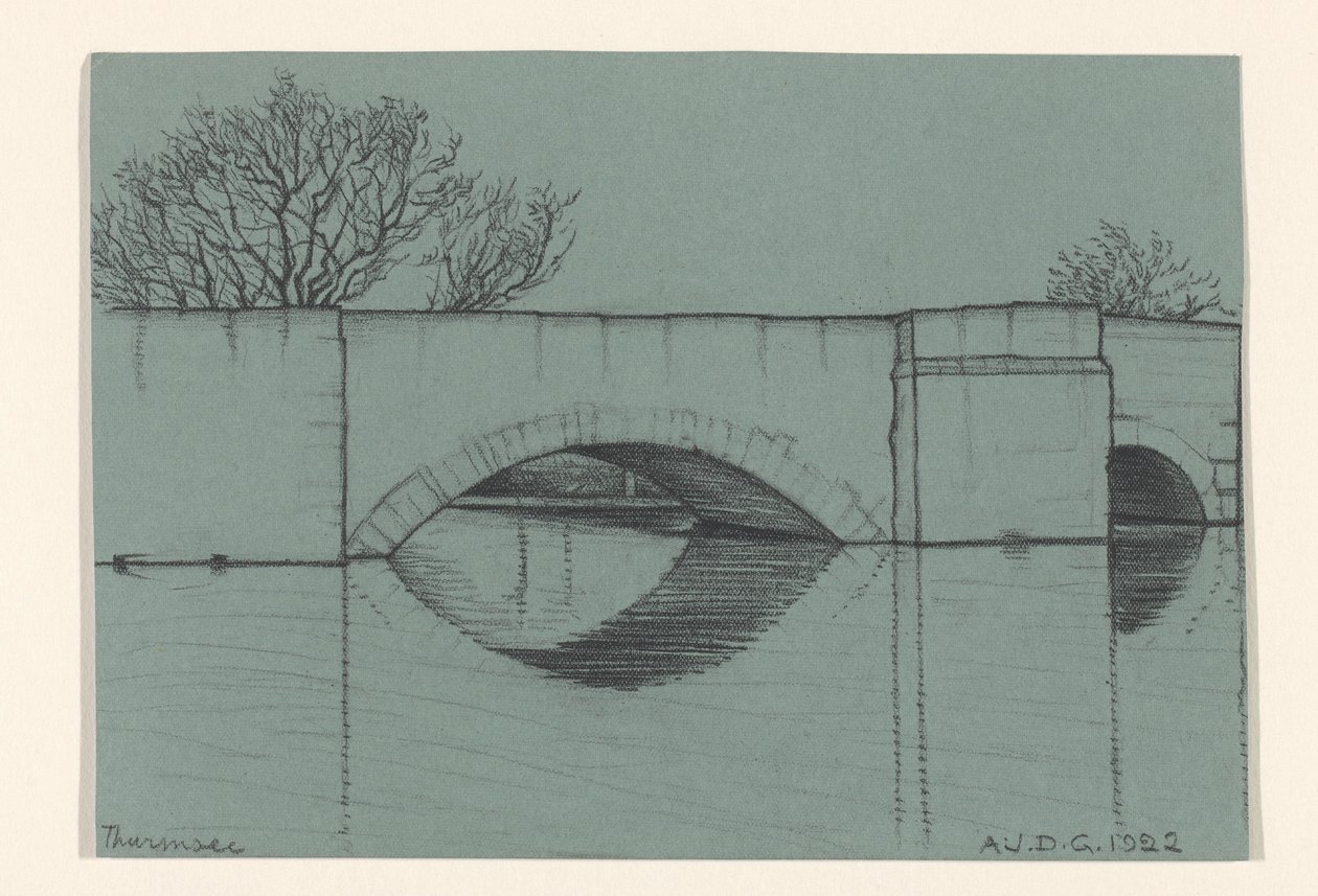 Ponte, probabilmente vicino al Lago di Thun da Julie de Graag (signed by artist)