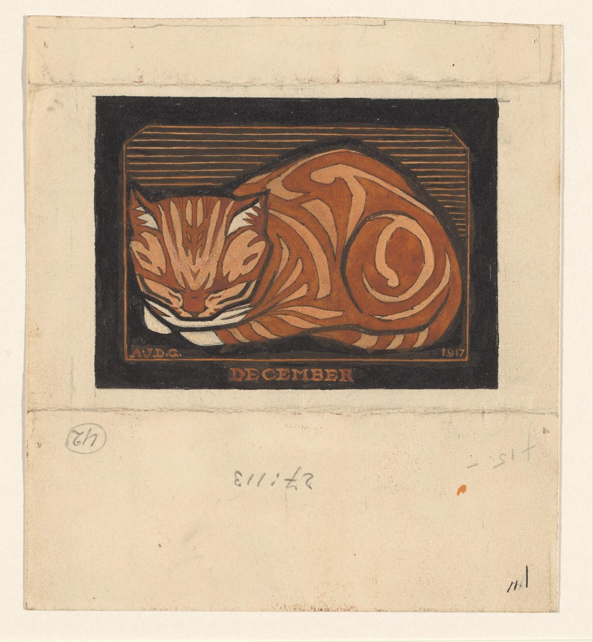 Gatto cipriano sdraiato da Julie de Graag (signed by artist)