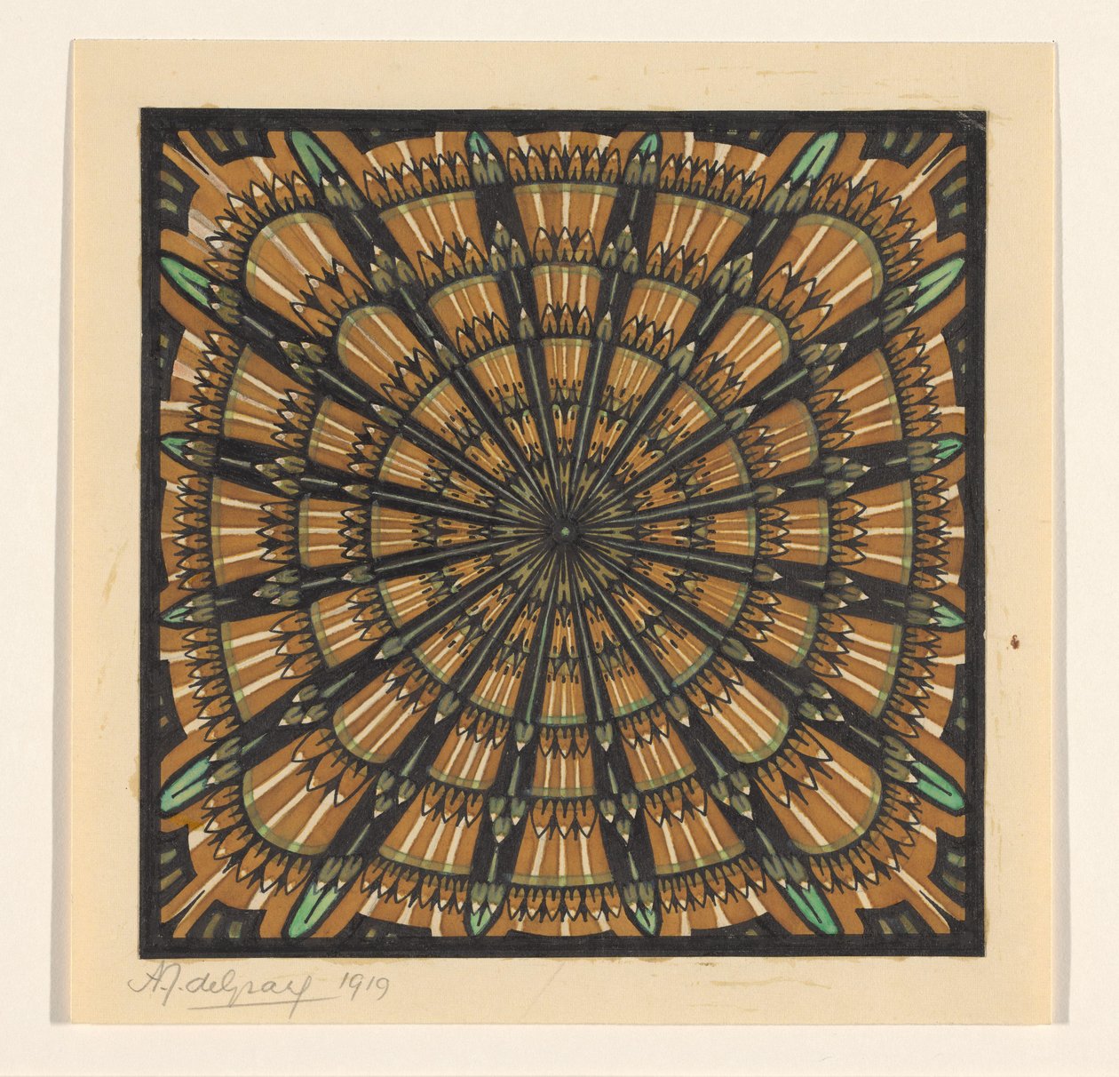 Progetto per un tappeto quadrato da Julie de Graag (signed by artist)