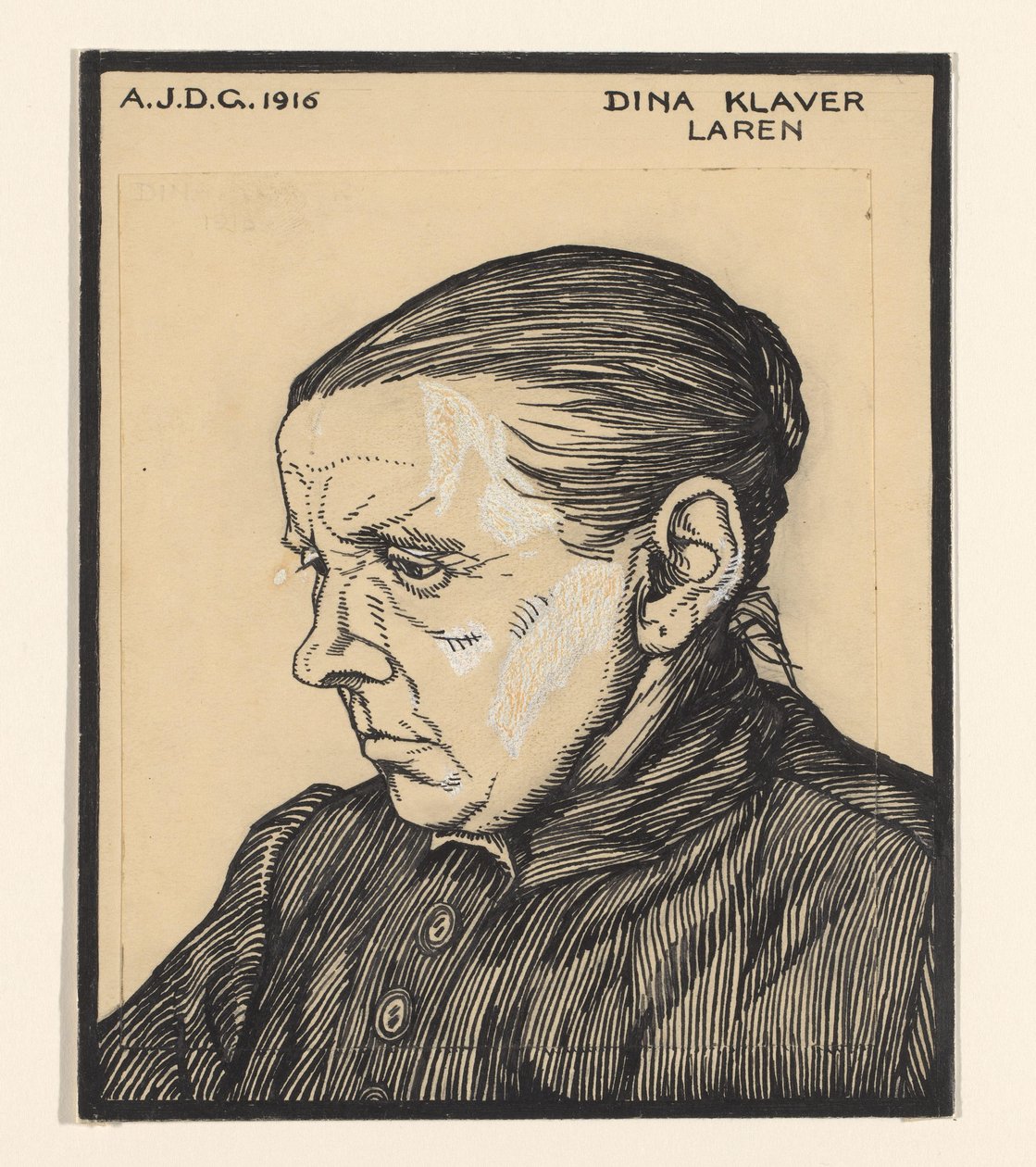 Ritratto di Dina Klaver da Julie de Graag (signed by artist)
