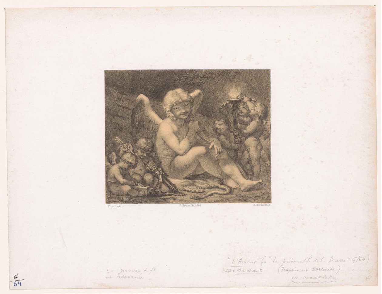 Amore e putti affilano le loro frecce da Julien Leopold Boilly