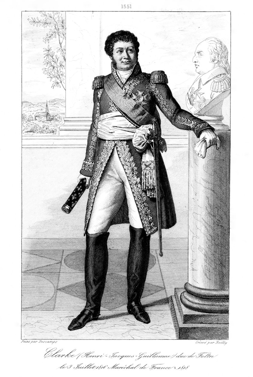 Henri Jacques-Guillaume Clarke 1765-1818, duca di Feltre e maresciallo di Francia, 1839 da Julien Leopold Boilly