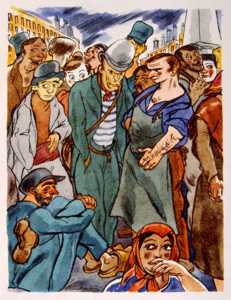 Vigneto francese. 1944. Illustrazione di Julien Pavil da Julien Pavil