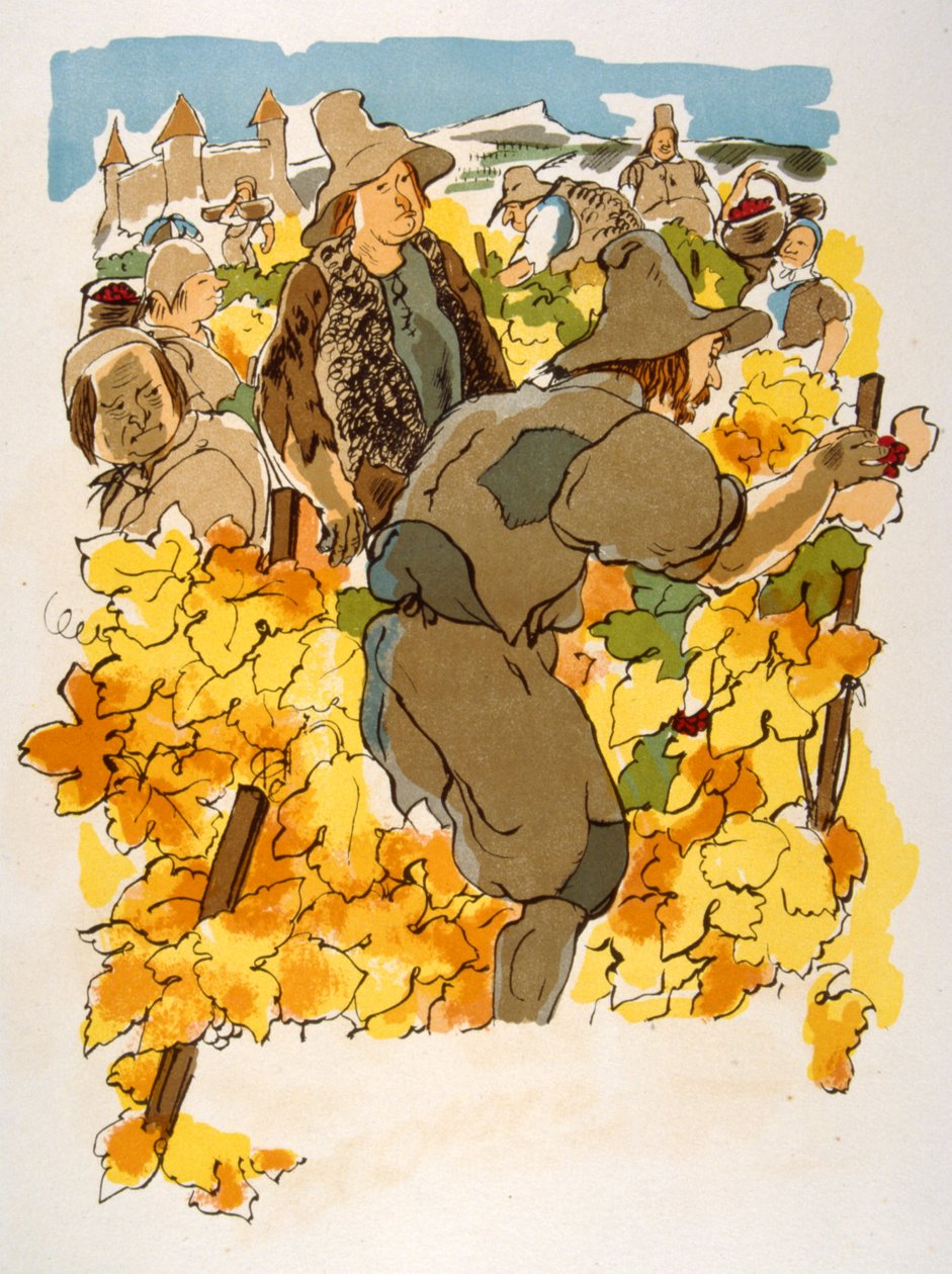 Illustrazione di vino umoristico 1946 da Julien Pavil