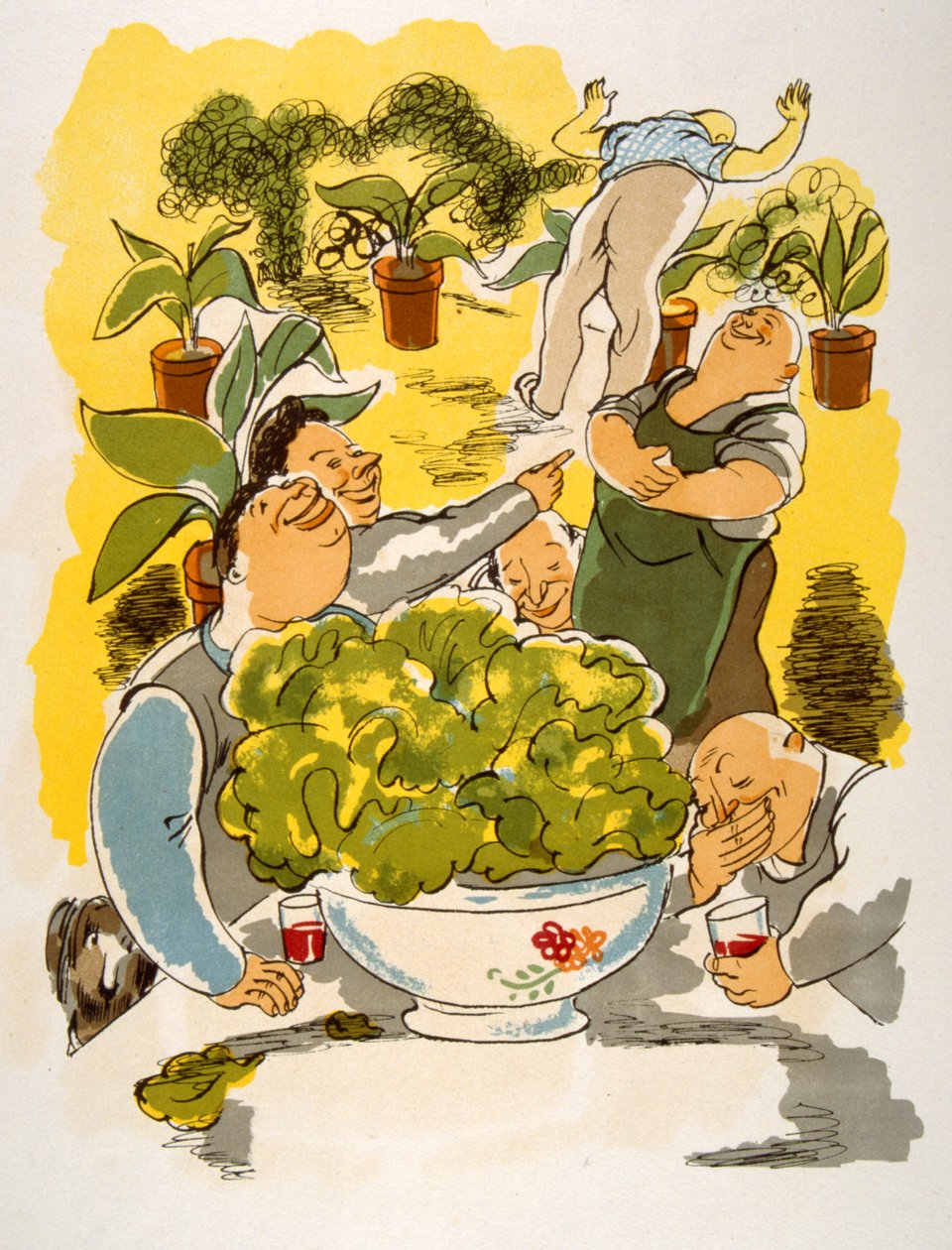 Illustrazione umoristica del vino 1946 da Julien Pavil