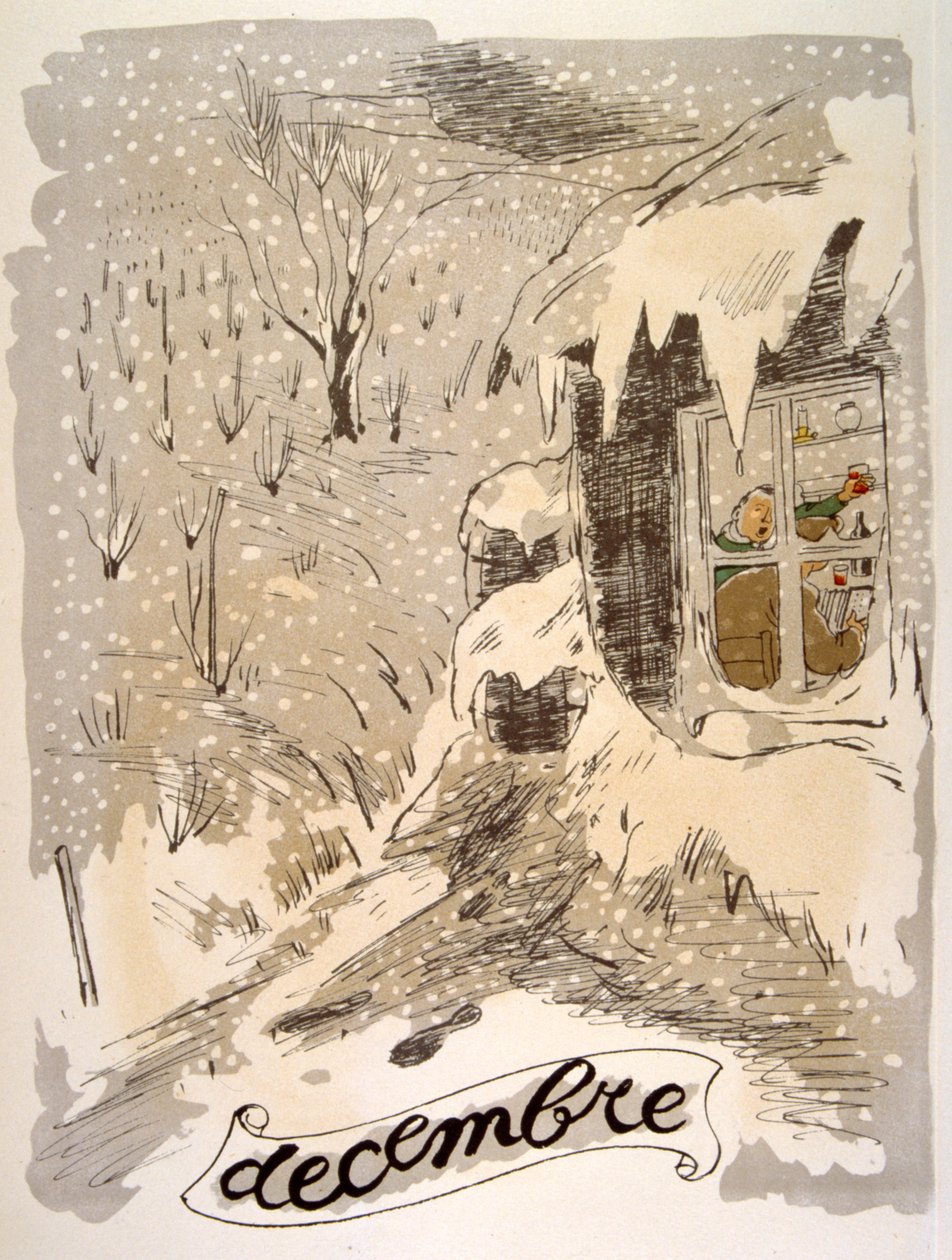 Illustrazione umoristica del vino 1946 da Julien Pavil