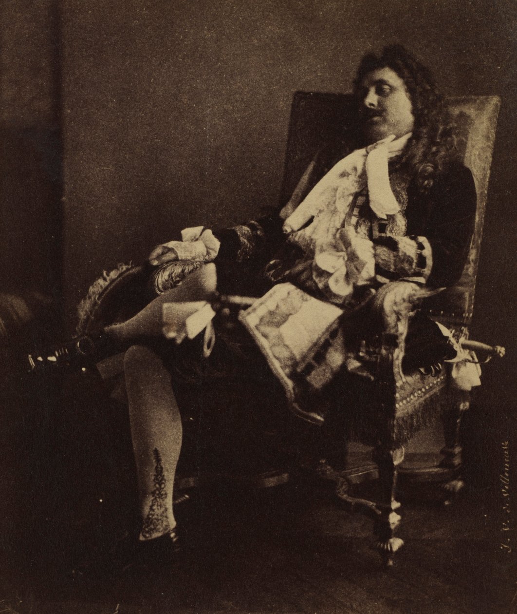 Il signor Leroux nel ruolo di Alceste in Le Misanthrope, metà degli anni 1850 da Julien Vallou de Villeneuve