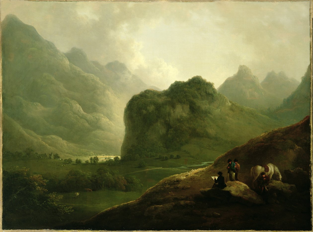 Una festa di disegno nel Passo di Borrowdale da Julius Caesar Ibbetson