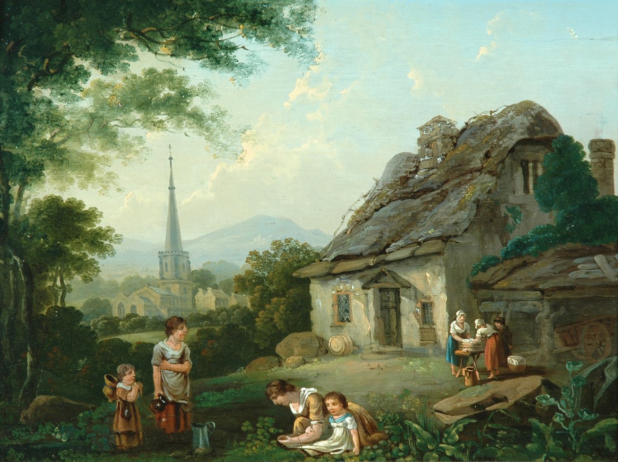Vecchio cottage, Masham, 1816 da Julius Caesar Ibbetson