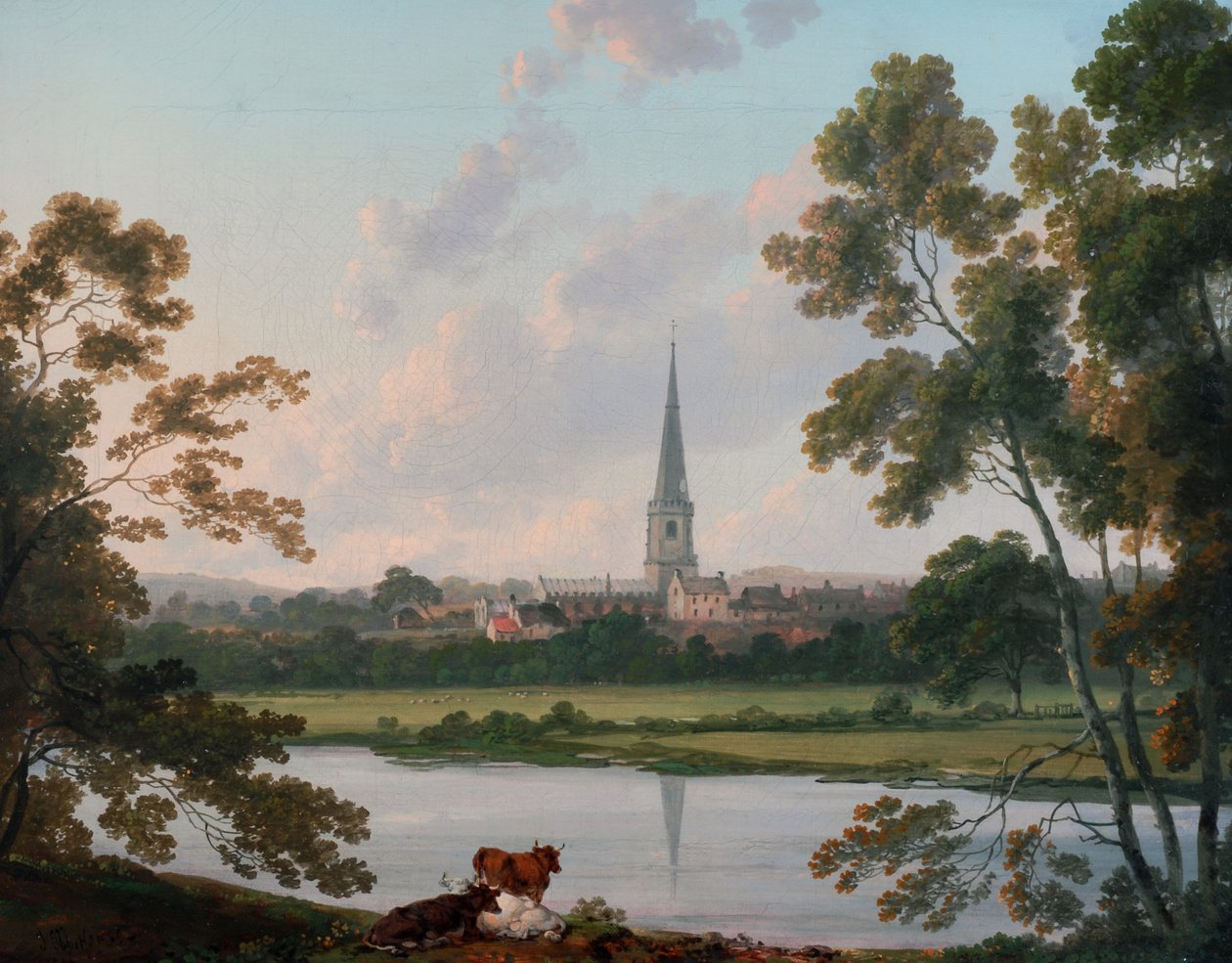 Veduta di Masham e del fiume Ure a Masham, 1816 da Julius Caesar Ibbetson