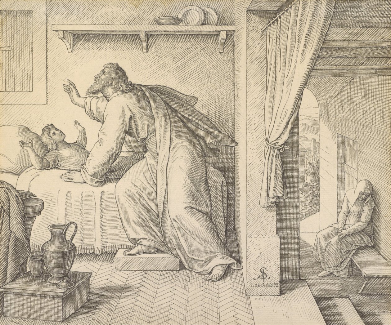 Elia resuscita il figlio della vedova di Zarepta da Julius Schnorr von Carolsfeld