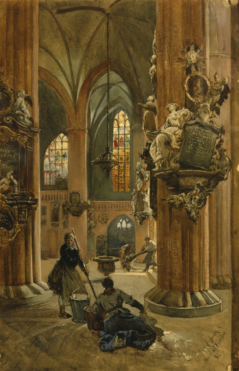Interno della Chiesa di San Nicola, Berlino, 1886 da Julius the Younger Jacob