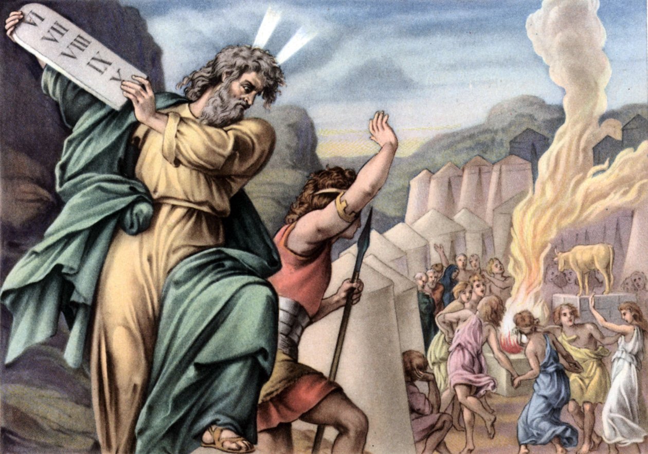Mosè rompe le tavole della Legge, c.1950s da Julius (after) Schnorr von Carolsfeld