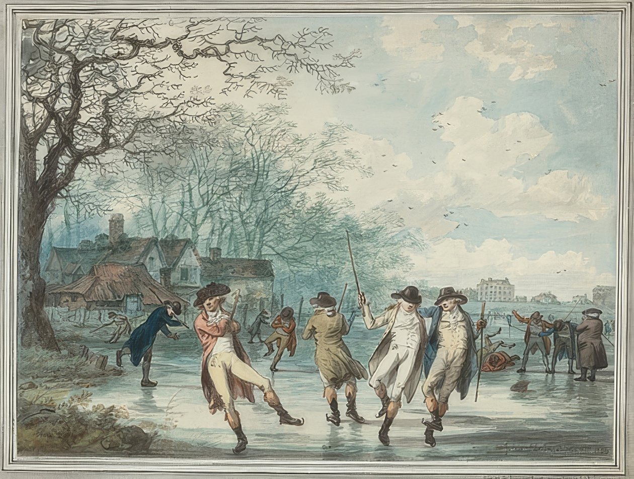 Pattinatori sul Serpentine a Hyde Park da Julius Caesar Ibbetson