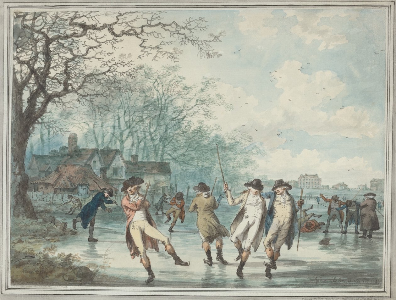 Pattinatori sul Serpentine a Hyde Park da Julius Caesar Ibbetson