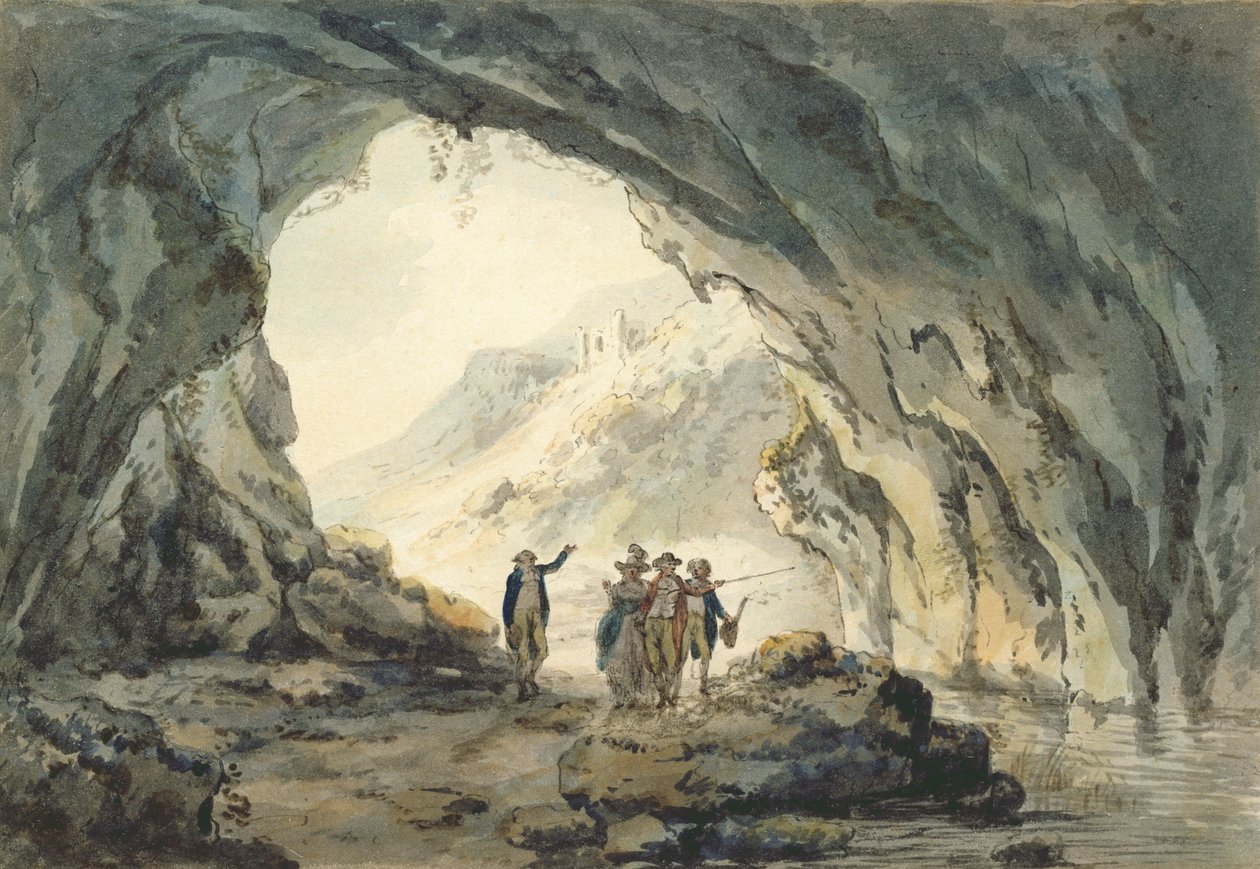 Viaggiatori presso una grotta da Julius Caesar Ibbetson