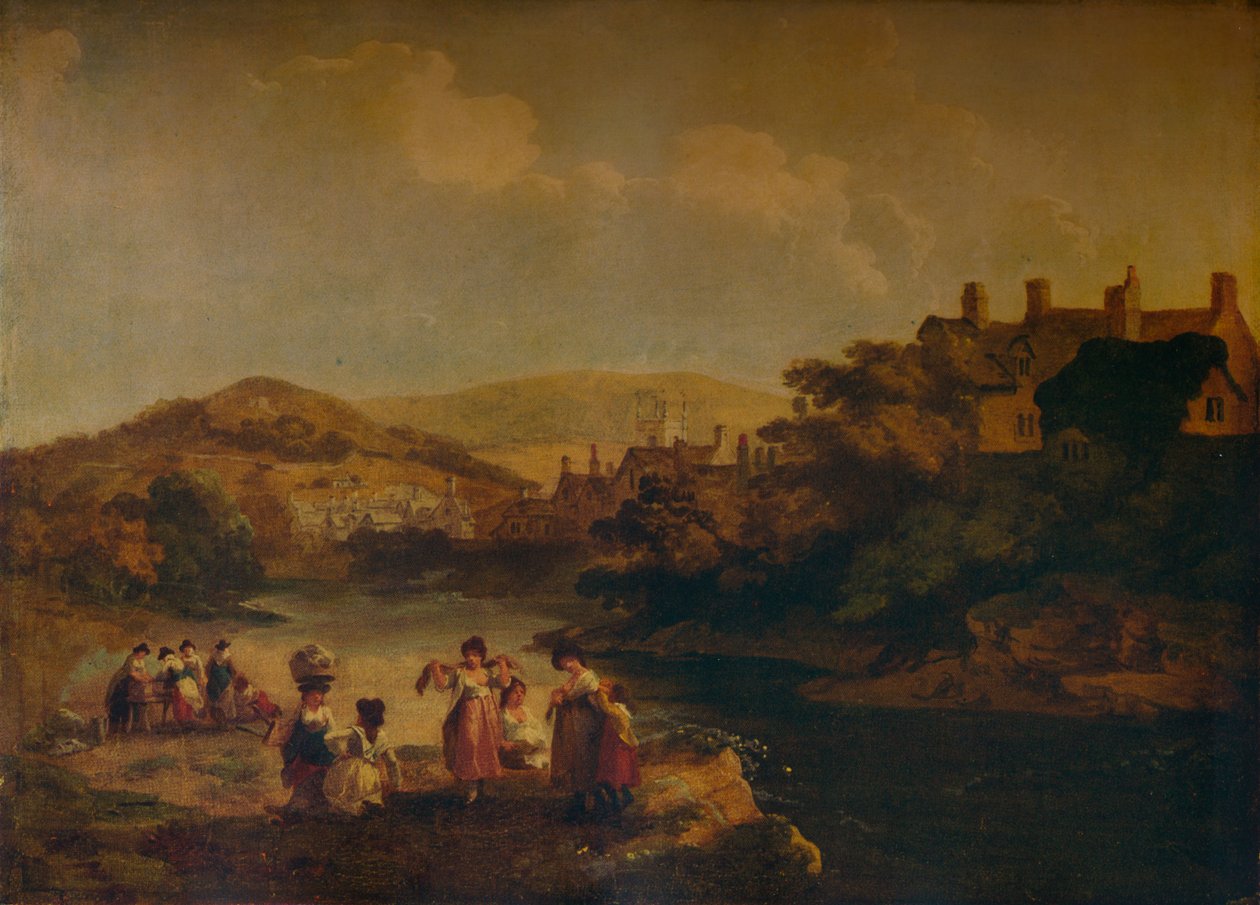 Donne che lavano i panni in un ruscello gallese, 1790 da Julius Caesar Ibbetson