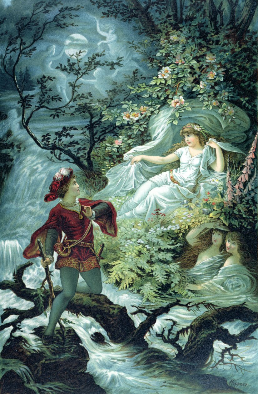 Il cavaliere Hulbrand con Undine, illustrazione per il racconto 